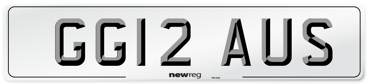 GG12 AUS Number Plate from New Reg